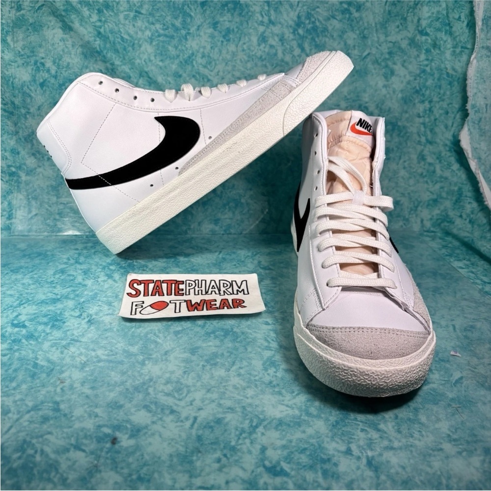 Nike Blazer Mid 77 Men’s Black White Leather Retro Shoes Sneakers Size 13